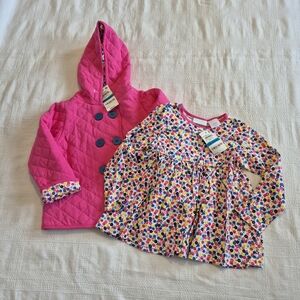 First Impressions girls 24 month quilted jacket & matching long sleeve shirt NWT